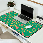 Block print berries bright green Desk Mat Gallery Image 2