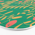 Block print berries bright green Bath Mat Gallery Image 3