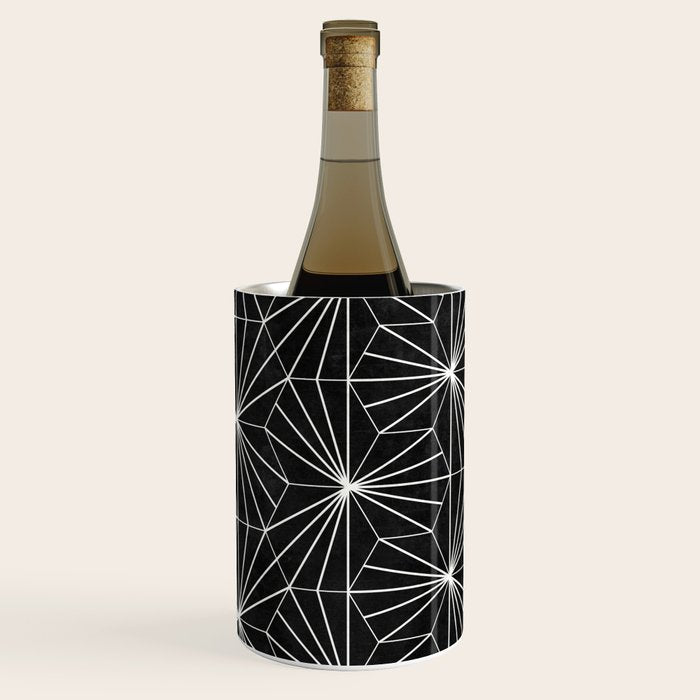 Hexagonal Pattern - Black Concrete Wine Chiller Gallery Image 1