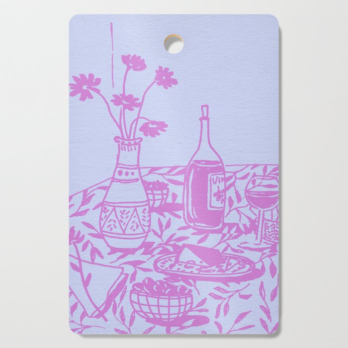 Pink Dinner Still Life Cutting Board Gallery Image 1