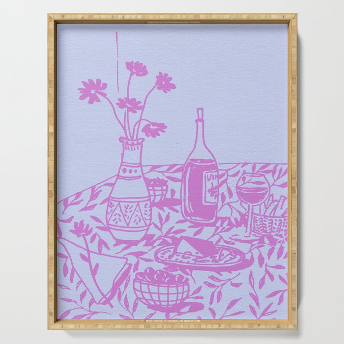 Pink Dinner Still Life Serving Tray Gallery Image 1