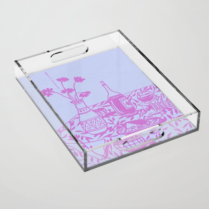 Pink Dinner Still Life Acrylic Tray Gallery Image 1