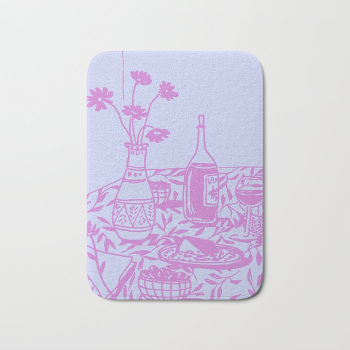 Pink Dinner Still Life Bath Mat Gallery Image 1