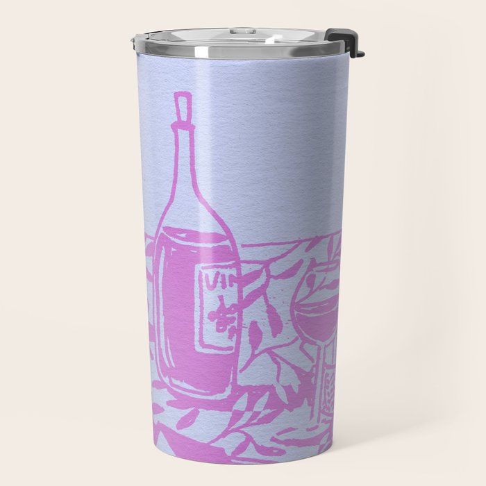 Pink Dinner Still Life Travel Mug Gallery Image 2