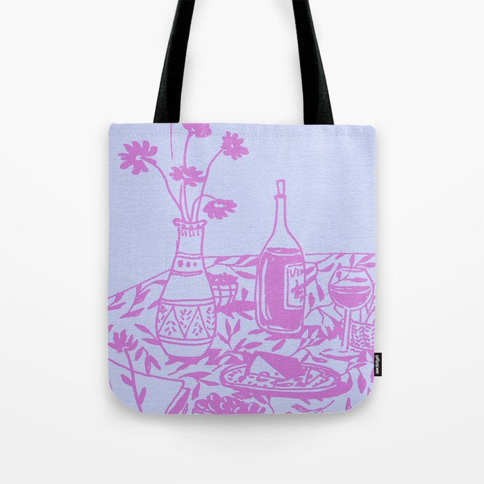 Pink Dinner Still Life Tote Bag Gallery Image 1