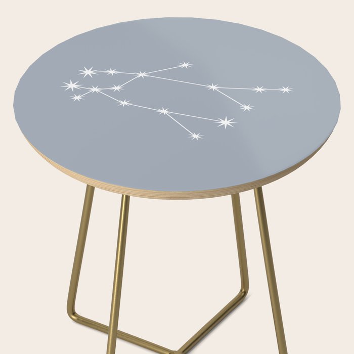 Gemini Zodiac Star Constellation Line Art Blue Grey Side Table Gallery Image 2