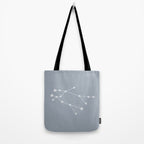 Gemini Zodiac Star Constellation Line Art Blue Grey Tote Bag Gallery Image 2