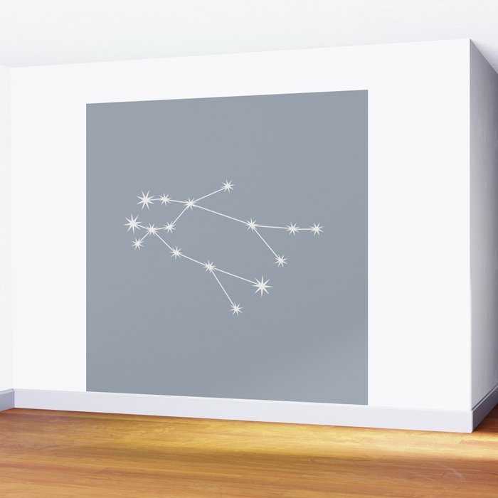 Gemini Zodiac Star Constellation Line Art Blue Grey Wall Mural Gallery Image 2
