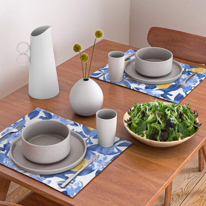 Porcelain Magnolias Flowers and Lemons Placemat Gallery Image 2