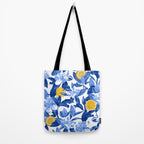 Porcelain Magnolias Flowers and Lemons Tote Bag Gallery Image 2