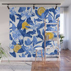 Porcelain Magnolias Flowers and Lemons Wall Mural Gallery Image 1