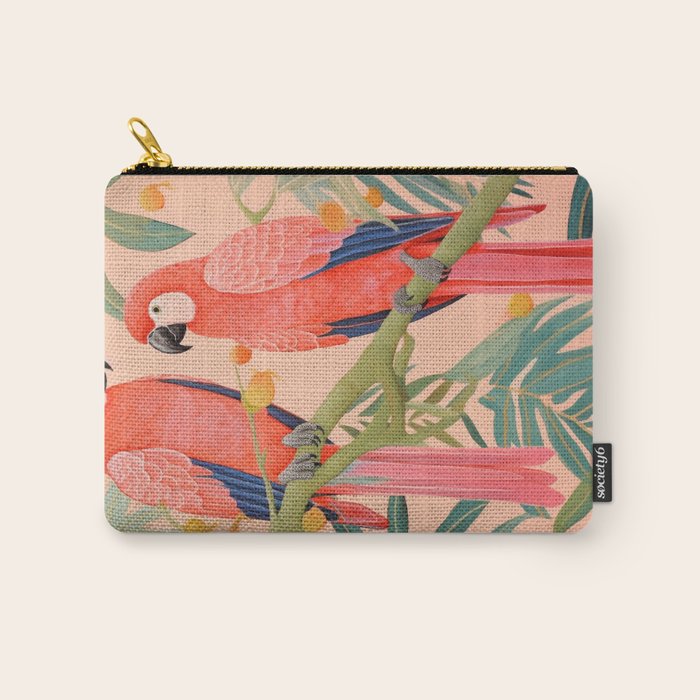 Pastel Parrot Pair Carry All Pouch Gallery Image 1