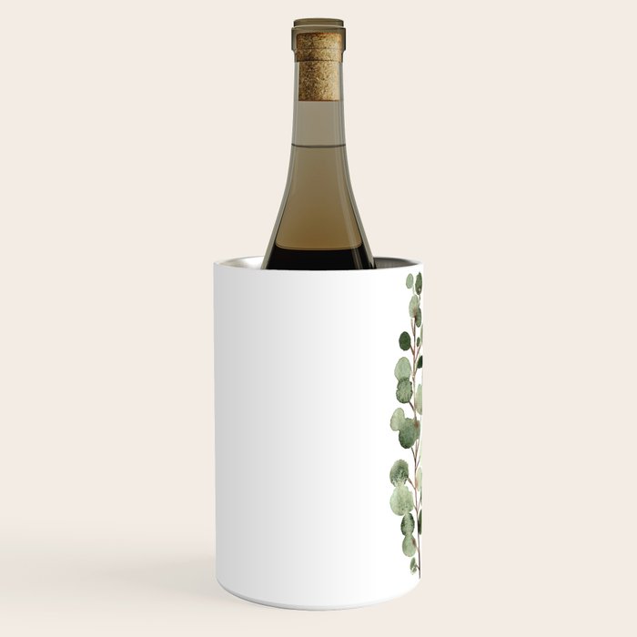 Eucalyptus (watercolor finger painting) Wine Chiller Gallery Image 2