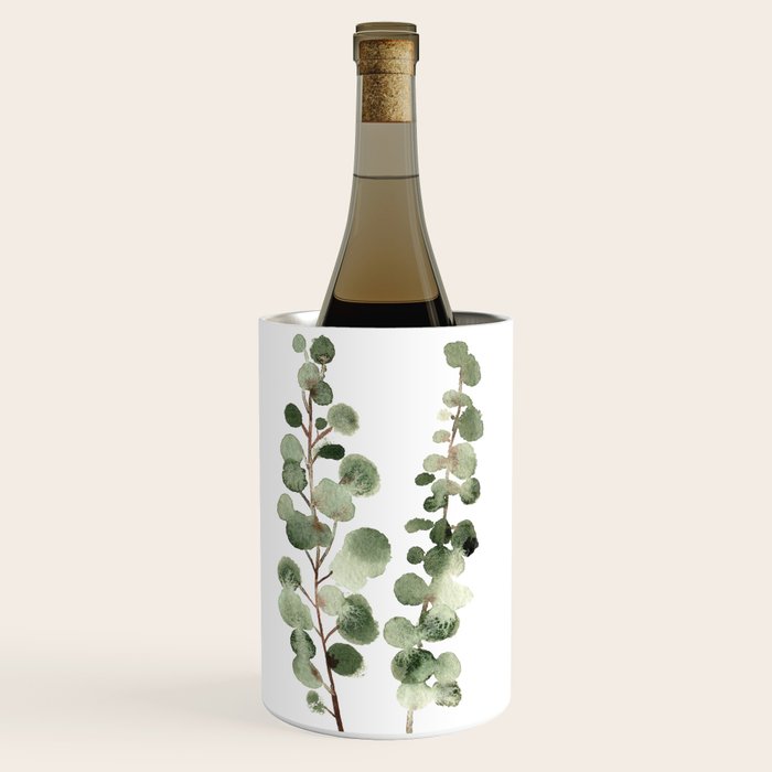 Eucalyptus (watercolor finger painting) Wine Chiller Gallery Image 1