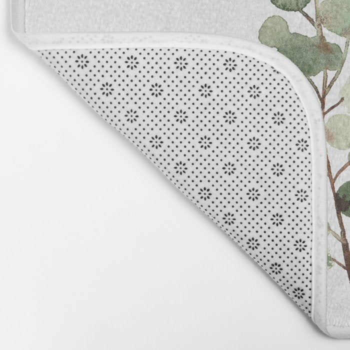 Eucalyptus (watercolor finger painting) Bath Mat Gallery Image 2