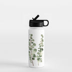 Eucalyptus (watercolor finger painting) Water Bottle Gallery Image 1