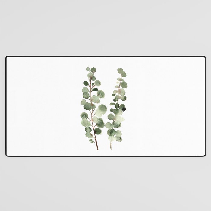 Eucalyptus (watercolor finger painting) Desk Mat Gallery Image 3