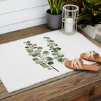 Eucalyptus (watercolor finger painting) Outdoor Rug Gallery Image 2