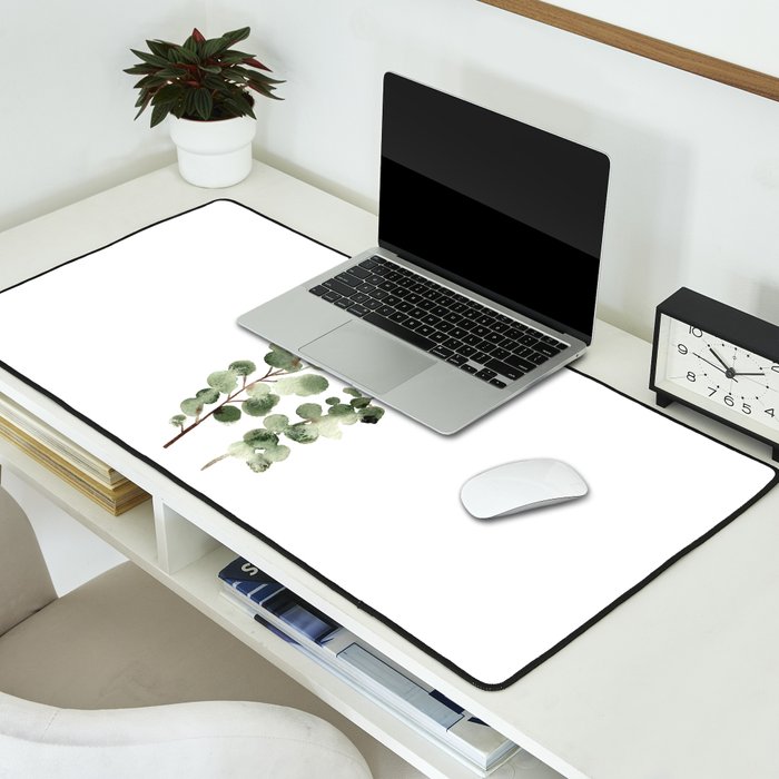 Eucalyptus (watercolor finger painting) Desk Mat Gallery Image 2