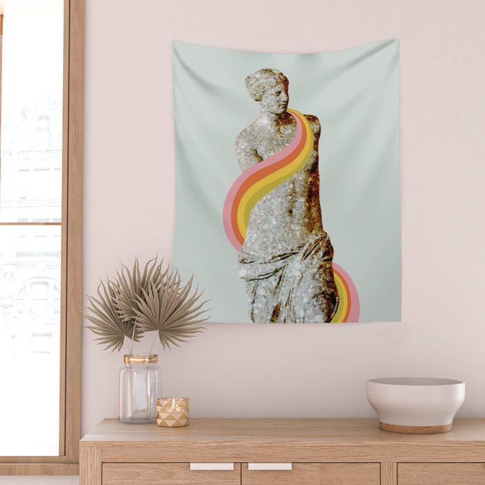 Rainbow Female Statue Wall Tapestry Gallery Image 2