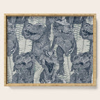 Tyrannosaurus rex indigo Serving Tray Gallery Image 1