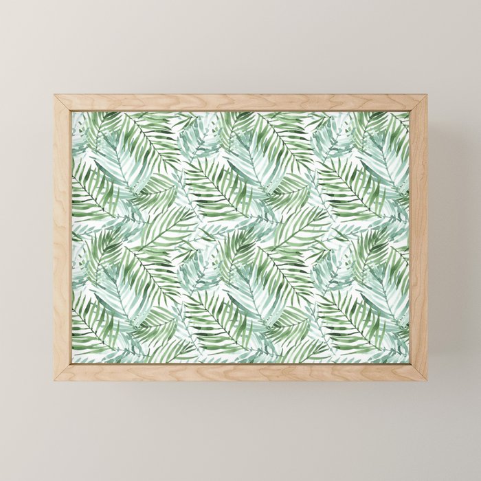 Watercolor palm leaves pattern Mini Art Print Gallery Image 1