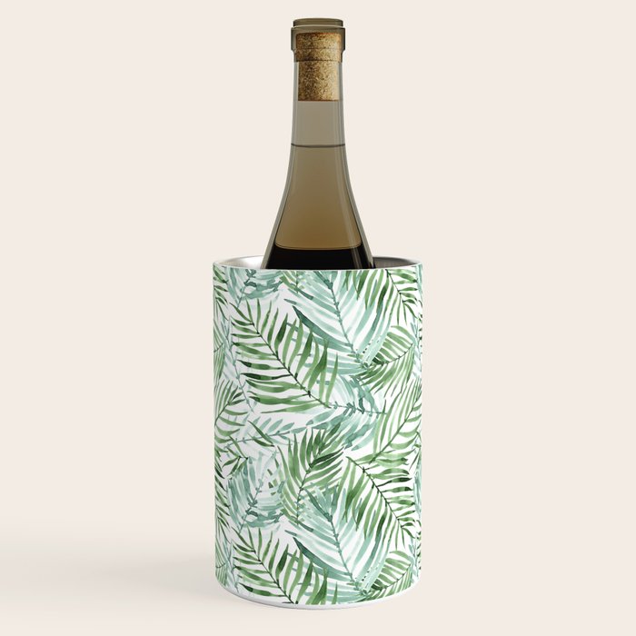 Watercolor palm leaves pattern Wine Chiller Gallery Image 1