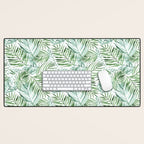 Watercolor palm leaves pattern Desk Mat Gallery Image 1