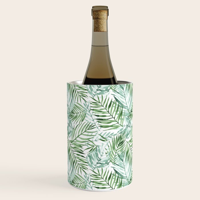 Watercolor palm leaves pattern Wine Chiller Gallery Image 3