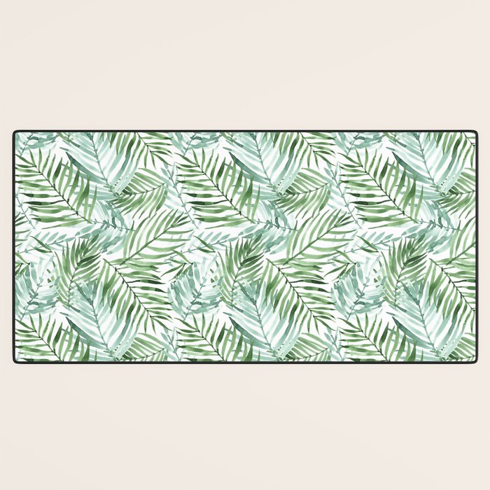 Watercolor palm leaves pattern Desk Mat Gallery Image 3