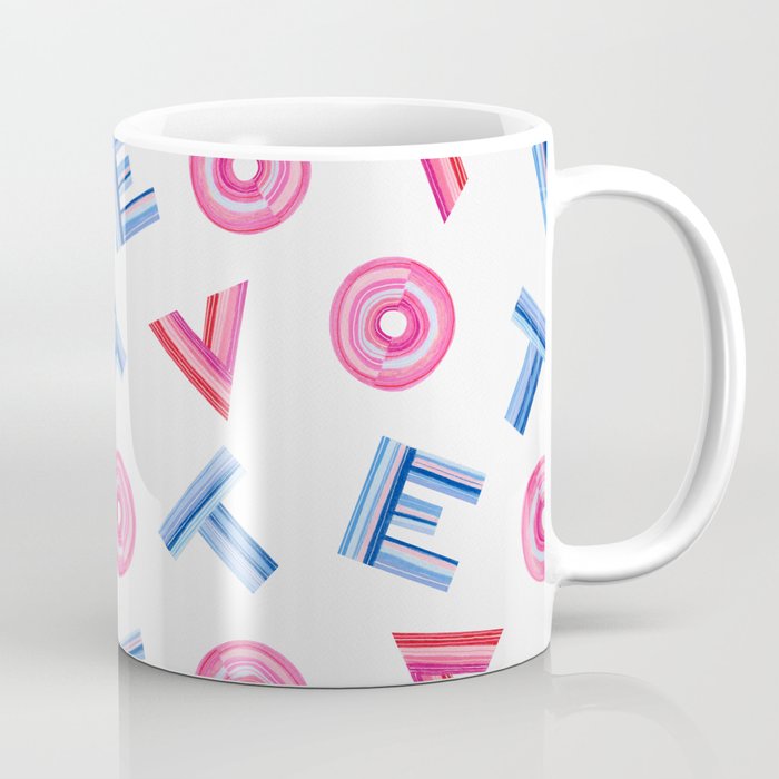 Cast Your Vote | Hand-Lettered Pattern in White Coffee Mug Gallery Image 1
