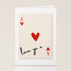 Love Ya Ace of Hearts Playing Card Note Trendy Red and Black Stationery Card Gallery Image 2