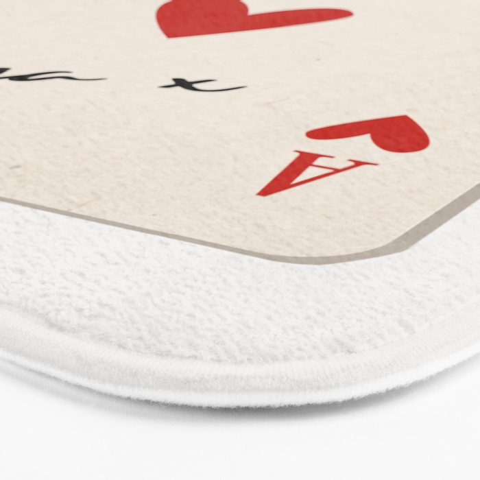Love Ya Ace of Hearts Playing Card Note Trendy Red and Black Bath Mat Gallery Image 3