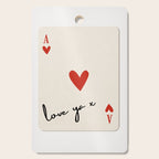 Love Ya Ace of Hearts Playing Card Note Trendy Red and Black Cutting Board Gallery Image 1