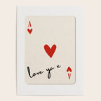 Love Ya Ace of Hearts Playing Card Note Trendy Red and Black Poster Gallery Image 4