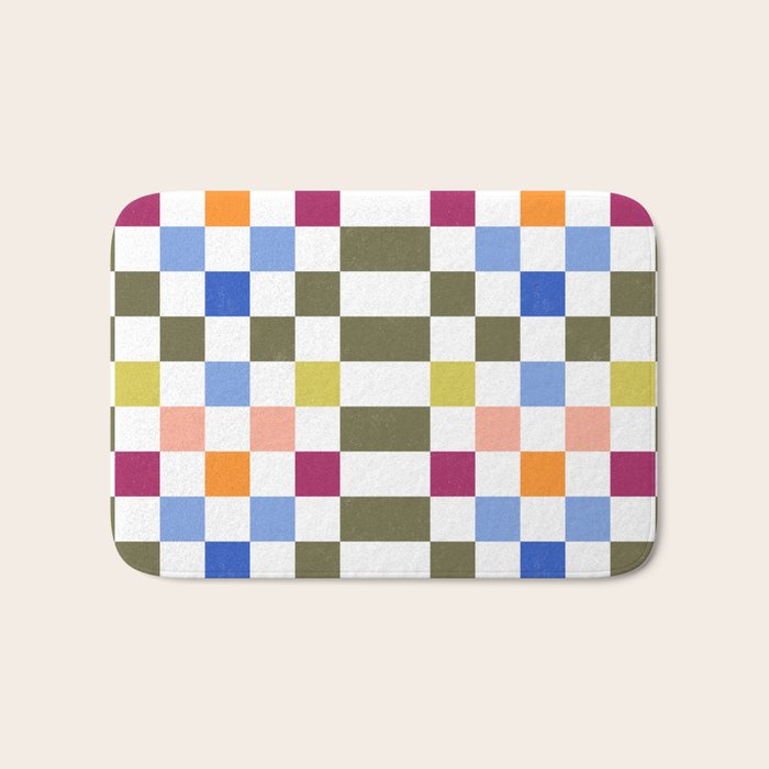 Colorful Mod Checkerboard Bath Mat Gallery Image 1