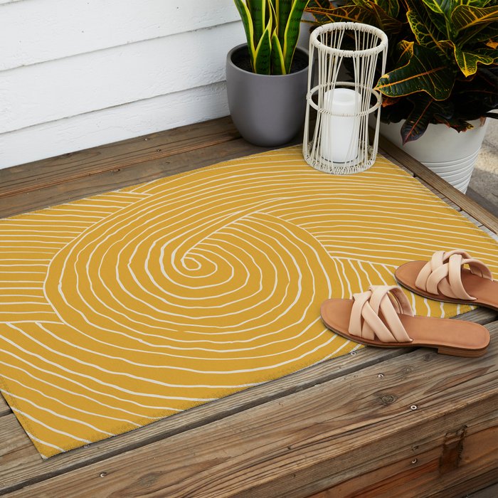 Strokes 02: Tulip Yellow Edition  Outdoor Rug Gallery Image 2