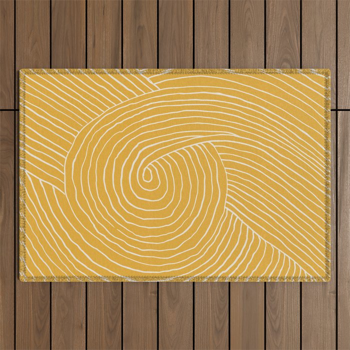 Strokes 02: Tulip Yellow Edition  Outdoor Rug Gallery Image 1