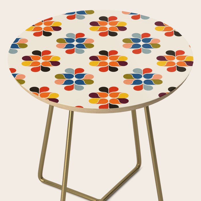 Mod Retro Floral Geometry in Multicolor Side Table Gallery Image 2