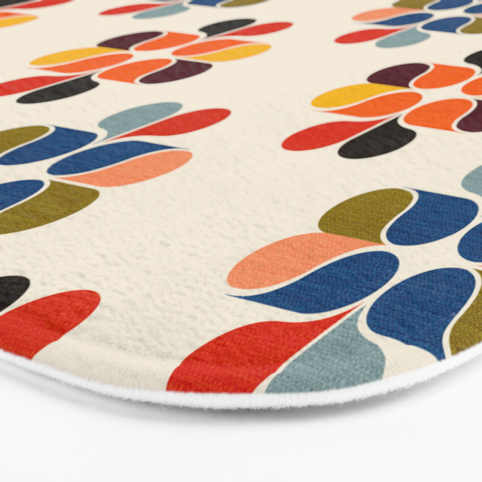 Mod Retro Floral Geometry in Multicolor Bath Mat Gallery Image 3