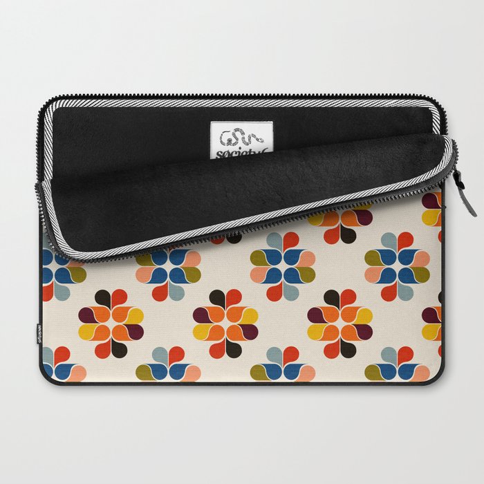 Mod Retro Floral Geometry in Multicolor Laptop Sleeve Gallery Image 2