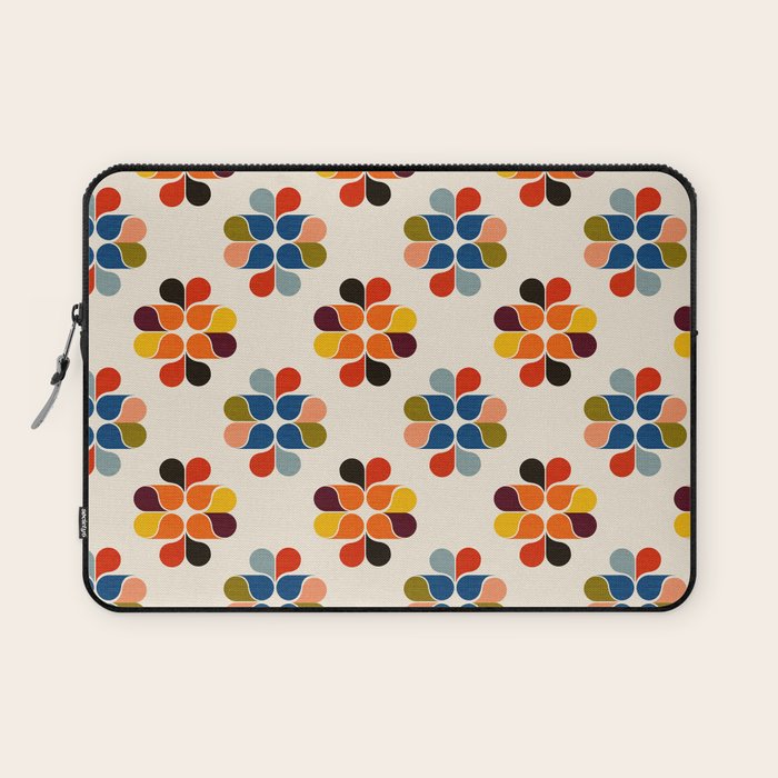 Mod Retro Floral Geometry in Multicolor Laptop Sleeve Gallery Image 1