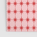 Mid Century Modern Atomic Stars Grid in Retro Christmas Red and Pink Poster Gallery Image 3