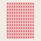 Mid Century Modern Atomic Stars Grid in Retro Christmas Red and Pink Poster Gallery Image 4
