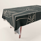 Minimalist Black & White Leaves 1 Tablecloth Gallery Image 1