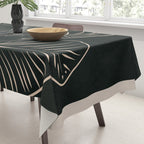 Minimalist Black & White Leaves 1 Tablecloth Gallery Image 3