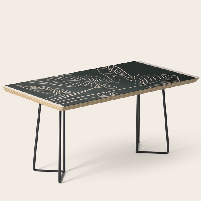 Minimalist Black & White Leaves 1 Coffee Table Gallery Image 1