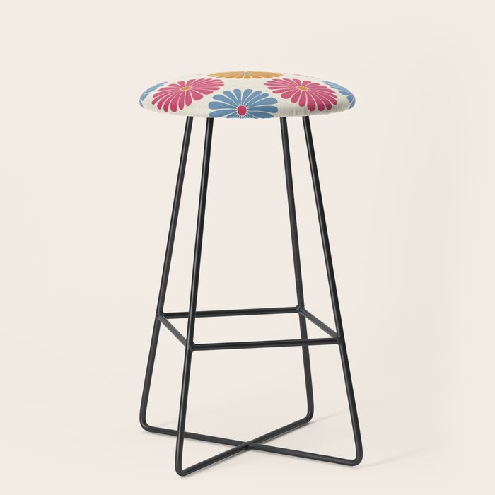 Retro Summer Daisies V Stool Gallery Image 1