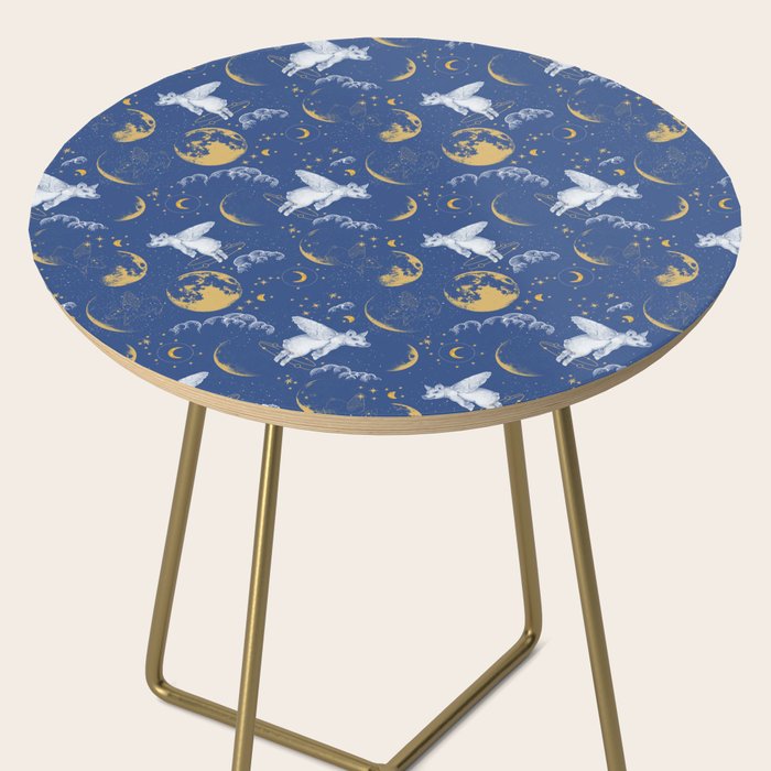 Celestial Pigs lunar blue Side Table Gallery Image 2