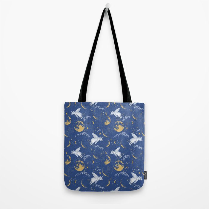 Celestial Pigs lunar blue Tote Bag Gallery Image 2